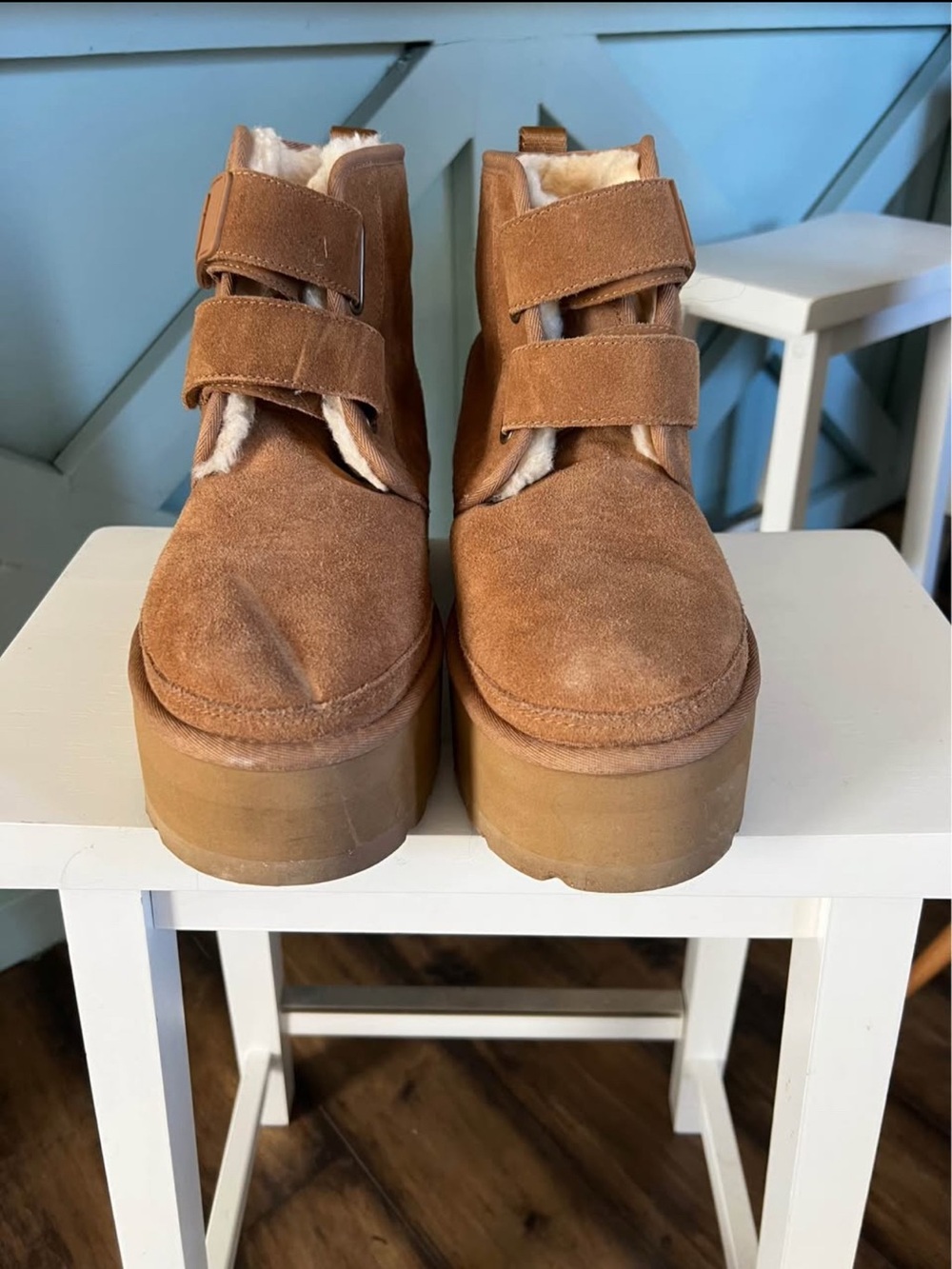 UGG Women's Platform Suede Ankle Boots - Brown